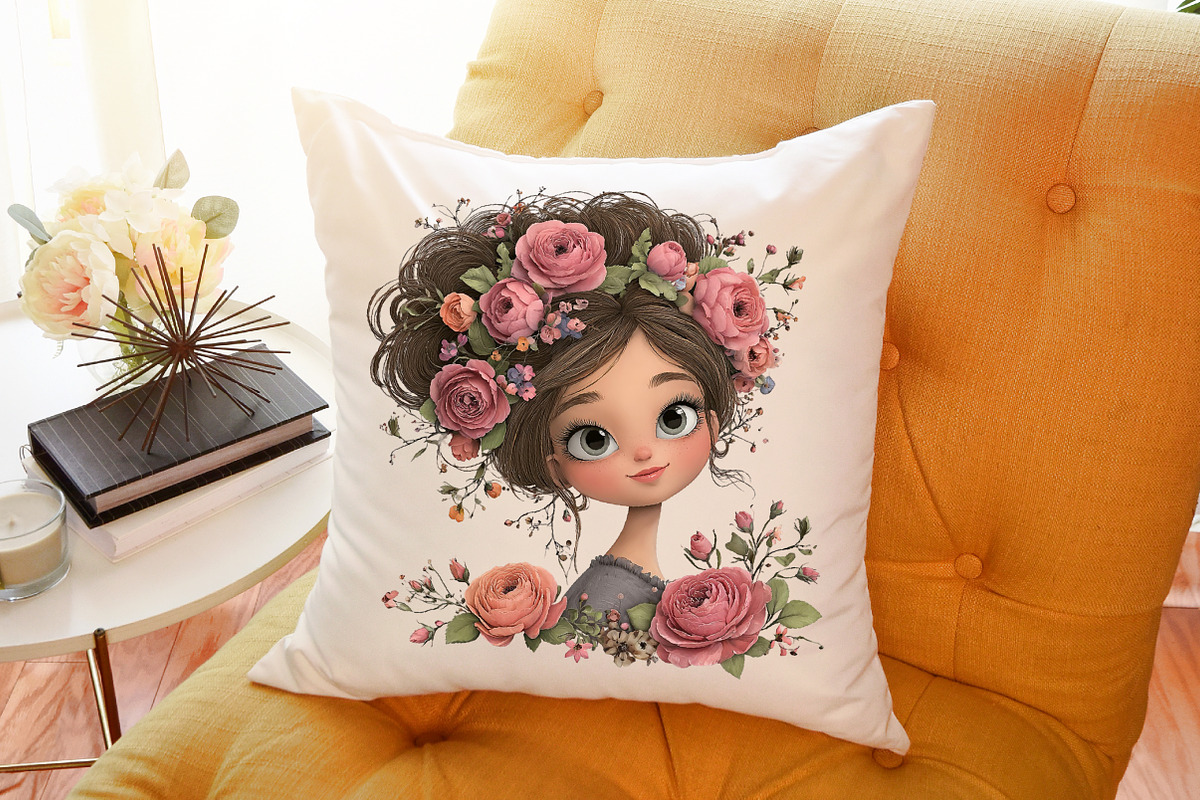 Flowers and Girls Clipart Bundle, an Illustration by Sublimation Artist (Photo 6 of 6)
