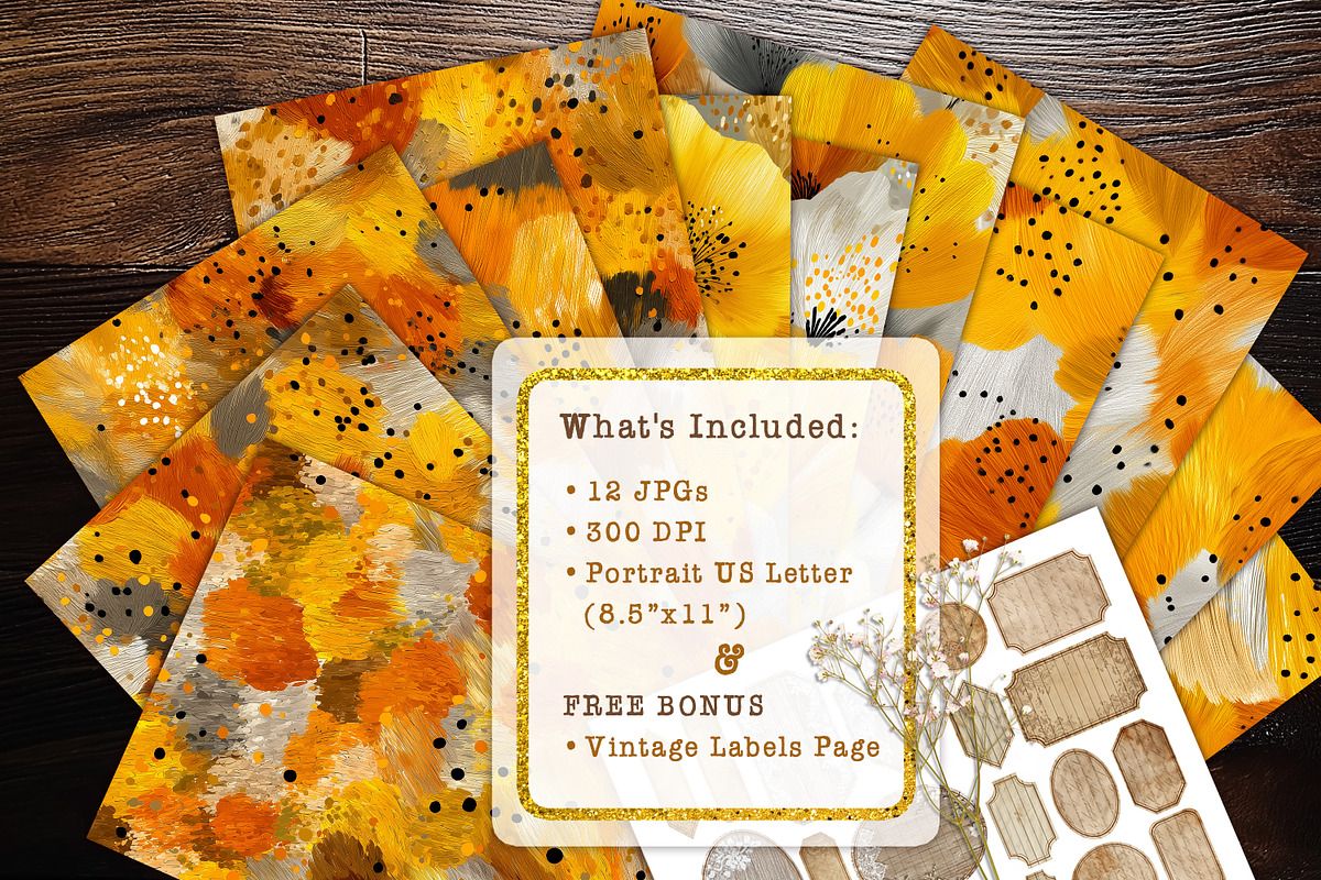 Warm Autumn Abstract Brush Scrapbook, a Background Graphic by V Design Creator (Photo 7 of 11)