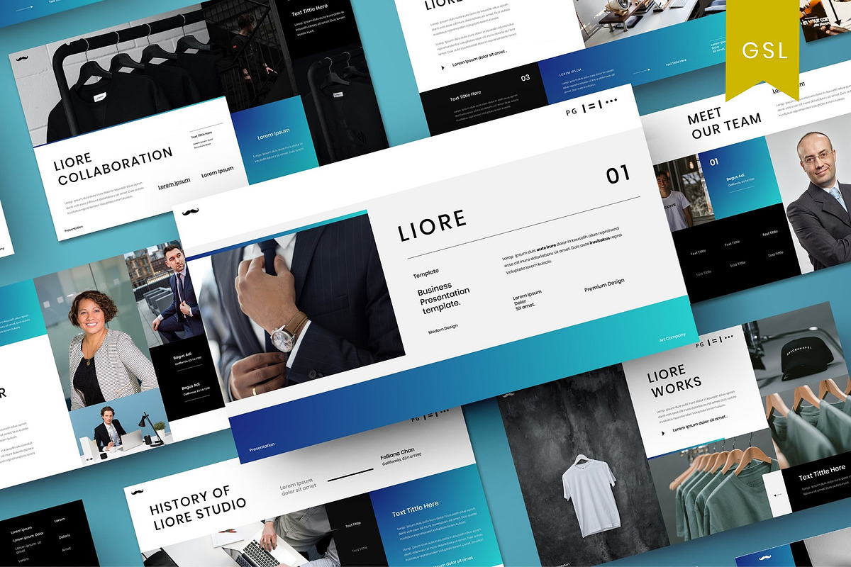 Liore - Business Google Slide, a Presentation Template by Dens Creative Studio (Photo 1 of 6)