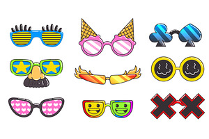 Groovy disco glasses set with funky, an Object Illustration by art PVP - market