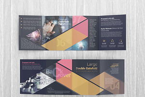 Double Gatefold Brochure Mockups