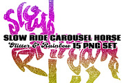 Rainbow & Glitter Carousel Horse PNG, an Illustration by AlexandHer Digital Art (Thumbnail 8 of 8)