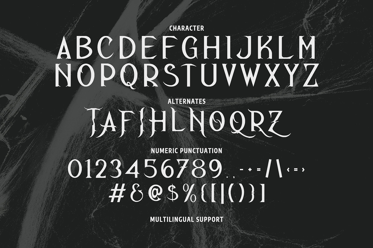 Zeroha Dark Gothic Blackletter Font, a Blackletter Font by Maulana Creative (Photo 4 of 7)