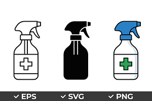 Disinfectant Spray Vector Icons, an Object Graphic by Artonix