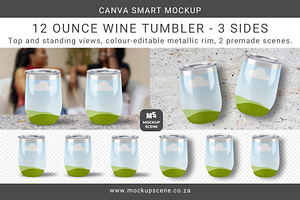 12oz Wine Tumbler Canva Smart Mockup, a Cups & Container Mockup by Mockup Scene