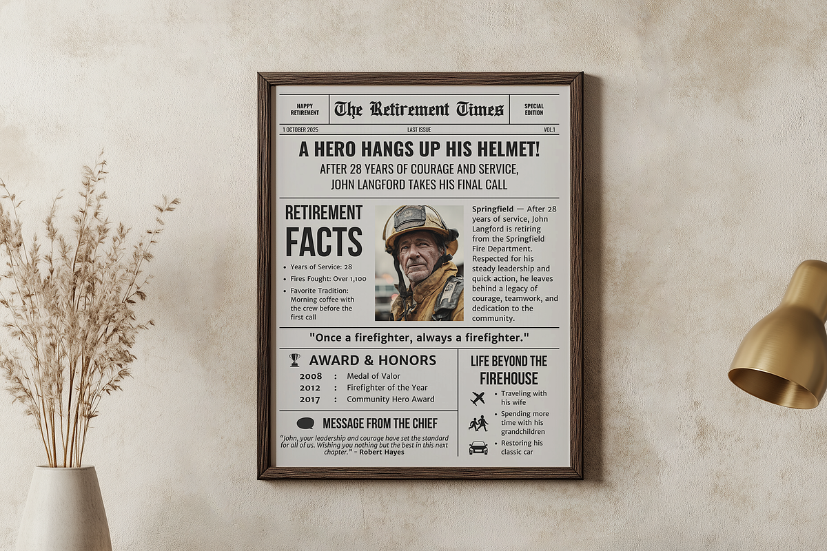 Firefighter Retirement Template preview 2