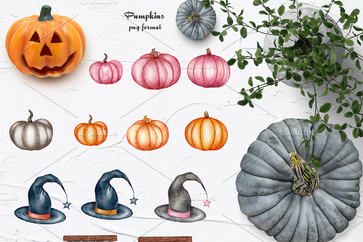 Halloween Watercolor Set, a Seasonal Illustration by BarvArt (Photo 13 of 21)