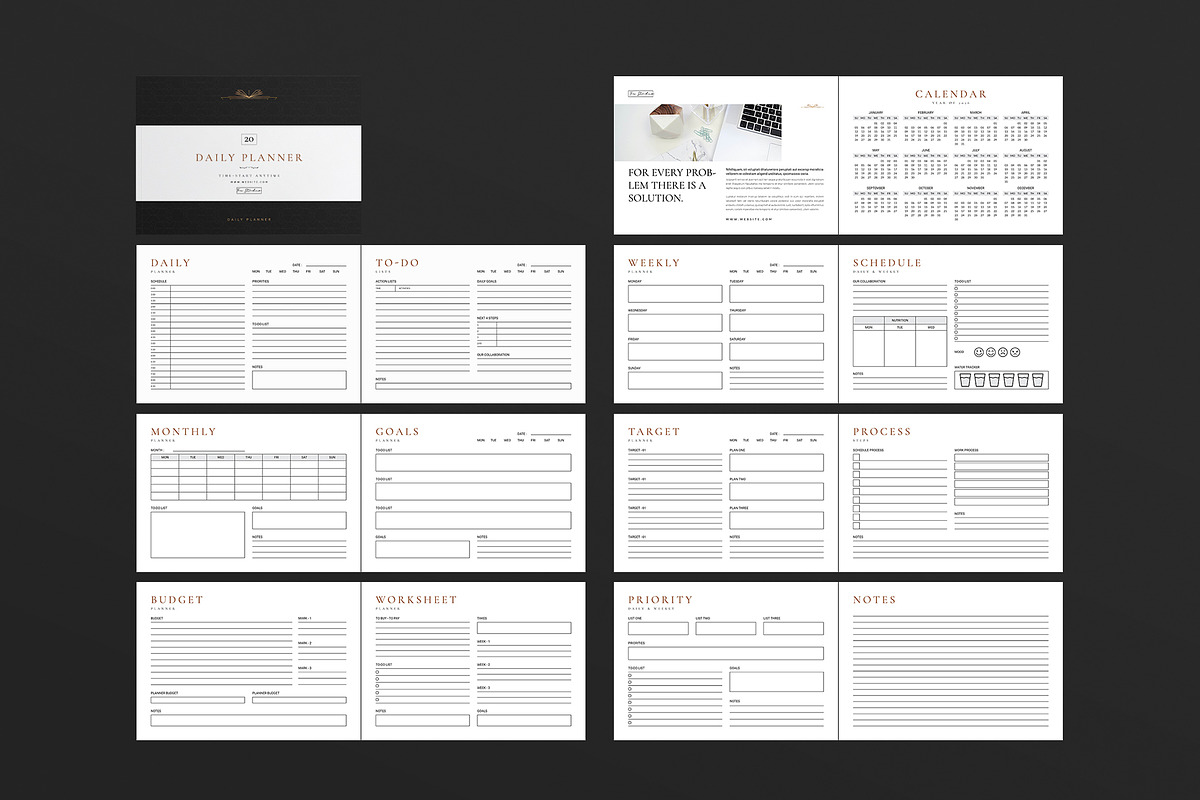 Daily Planner Template Landscape, a Stationery Template by DesignCrest (Photo 8 of 8)