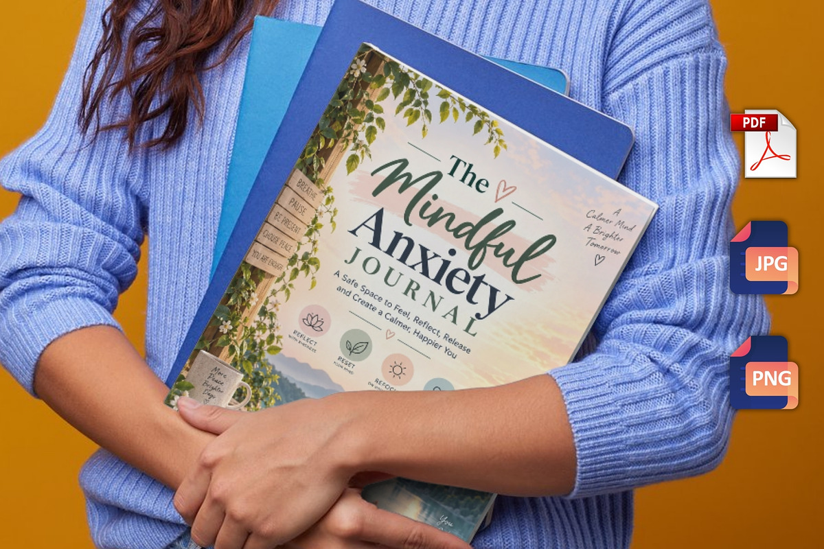 The Mindful Anxiety Journal, a Stationery Template by Designmela01 (Photo 5 of 6)
