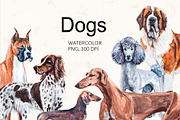 Dogs watercolor collection., an Animal Illustration by lilisavelieva (Thumbnail 1 of 3)