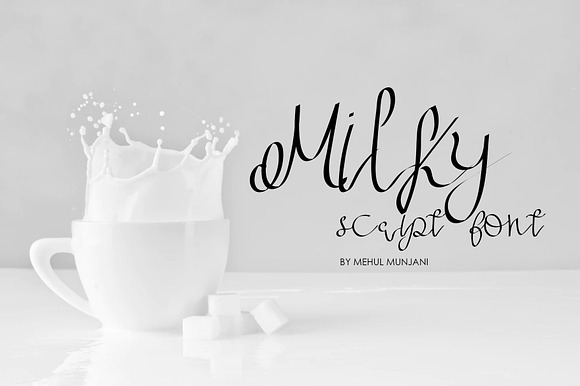 Milky Script font preview 6
