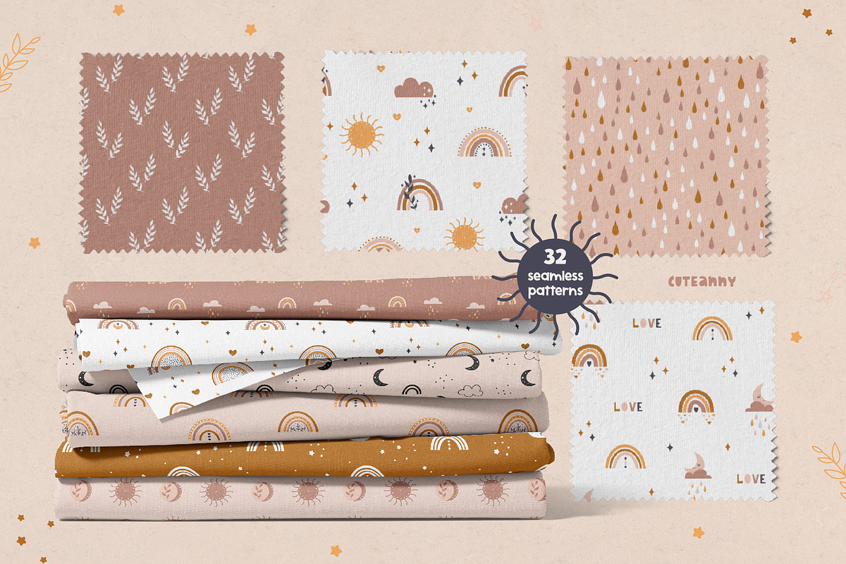 Bohemian Dreams - Clipart & Patterns, an Object Graphic by Cuteanny Design (Photo 3 of 10)