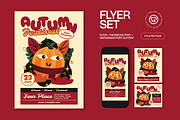 Red Quirky Autumn Festival Flyer Set, a Flyer Template by graphicook (Thumbnail 1 of 3)