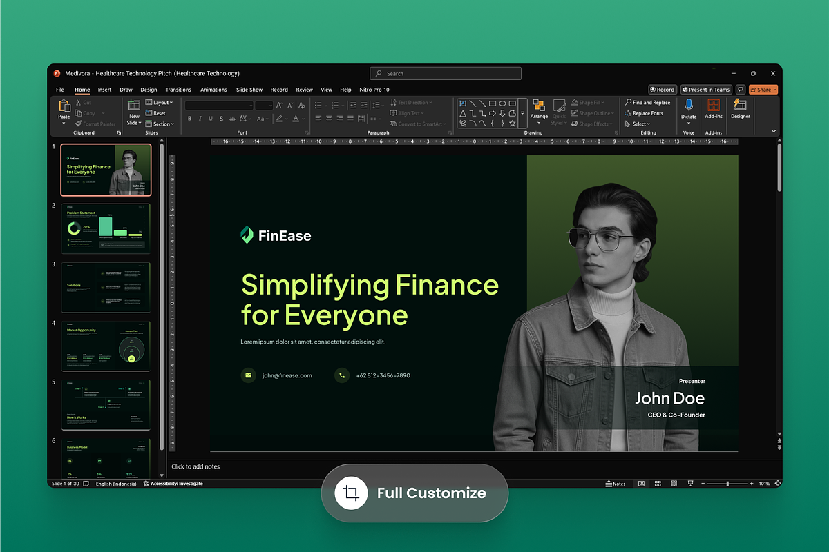 FinEase - Finance Startup Pitch Deck, a Presentation Template by SLAB! Design (Photo 2 of 5)
