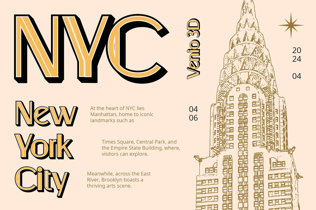 Venio 3D, a Sans Serif Font by Craft Supply Co. (Photo 4 of 8)