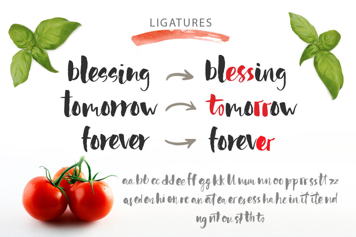 Red tomato. Script font. preview 8