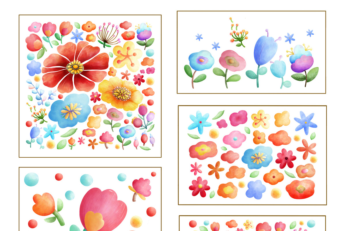 Summer Flower Watercolor, a Seasonal Illustration by Sense Library (Photo 7 of 18)