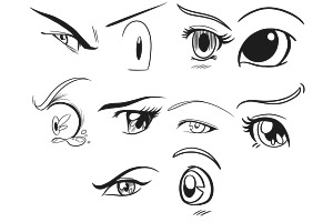 Cartoon Eyes Procreate Brush Stamp 4