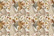 Angels and Vintage Flowers., a Pattern Graphic by Designs by Helen Trupak (Thumbnail 11 of 14)