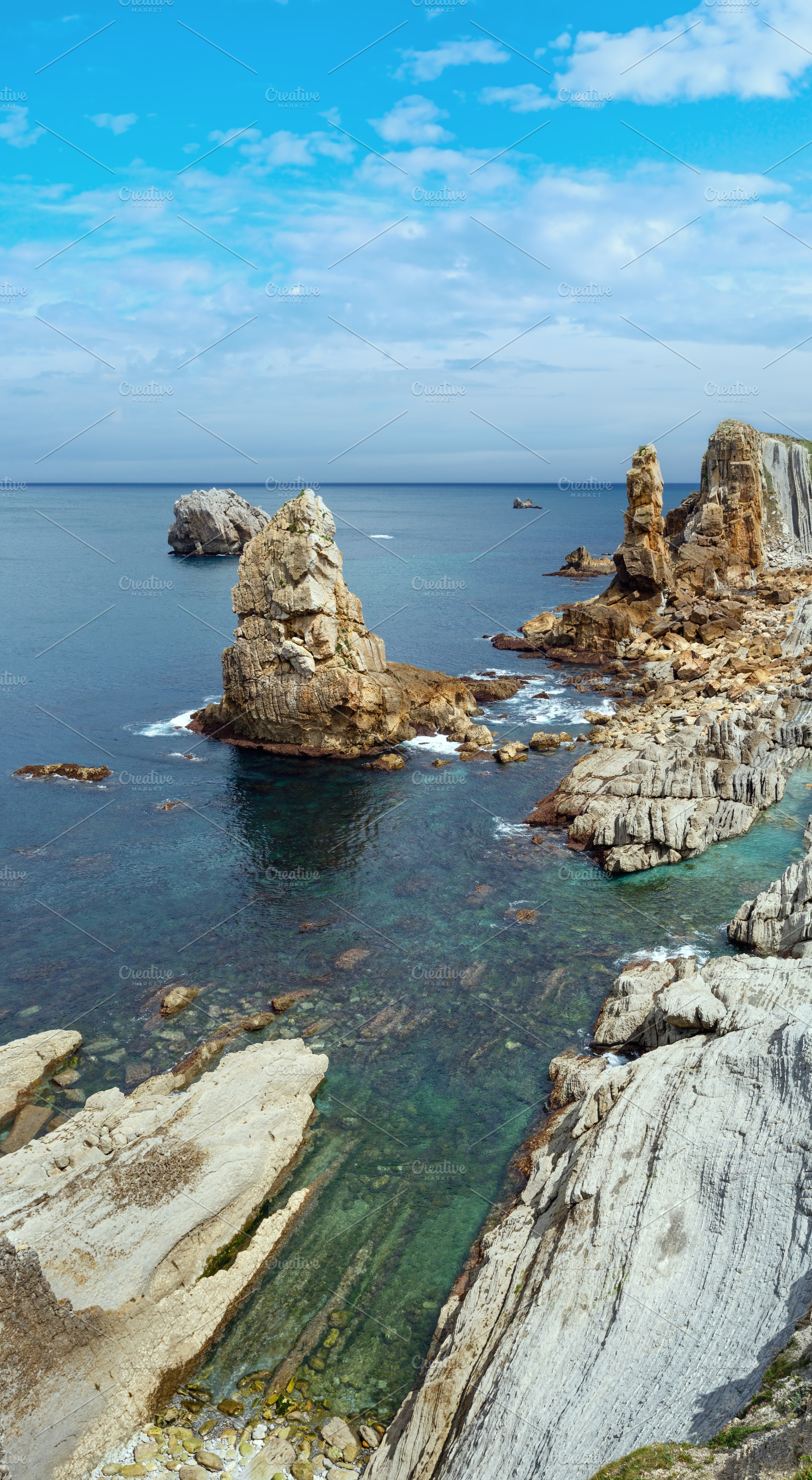 Atlantic ocean coastline near Portio Beach, a Nature Photo by YuriyB