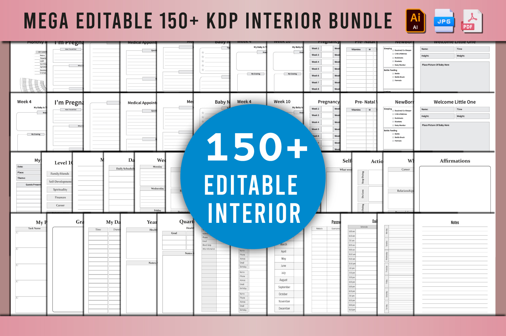 150+ Editable KDP Interior