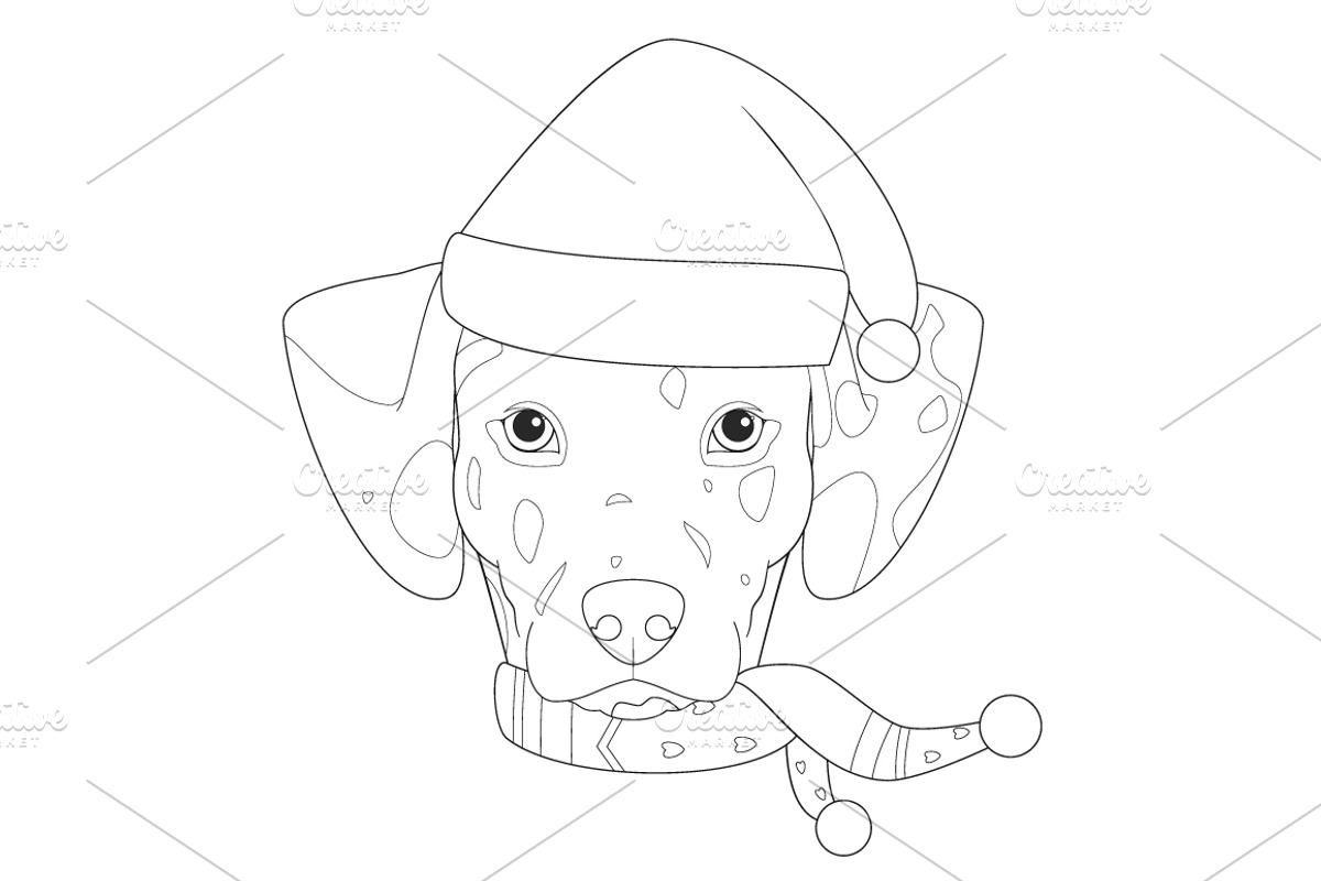 Christmas 60 Dog Breeds for Coloring, an Animal Illustration by asantosg (Photo 4 of 9)