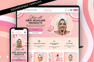 Peach Pink Squarespace Template