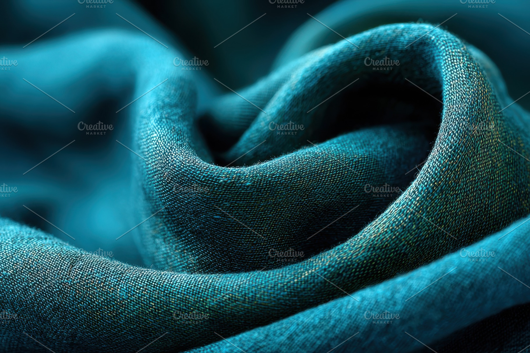 Teal Fabric Texture Swirling Design, a Photo by Pixeness Studio