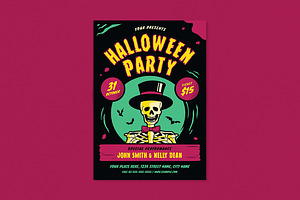 Retro Halloween Party Event Flyer, a Flyer Template by VectorVactory