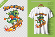 Retro Cartoon Skater Dragon Clipart, an Animal Illustration by zahidhossainalif (Thumbnail 3 of 3)