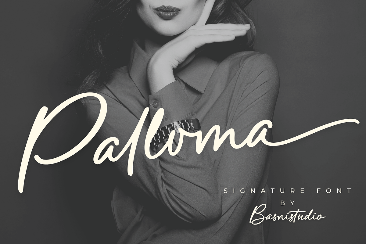 Palloma a Signature Font, a Handwritten Font by Basnistudio (Photo 1 of 17)
