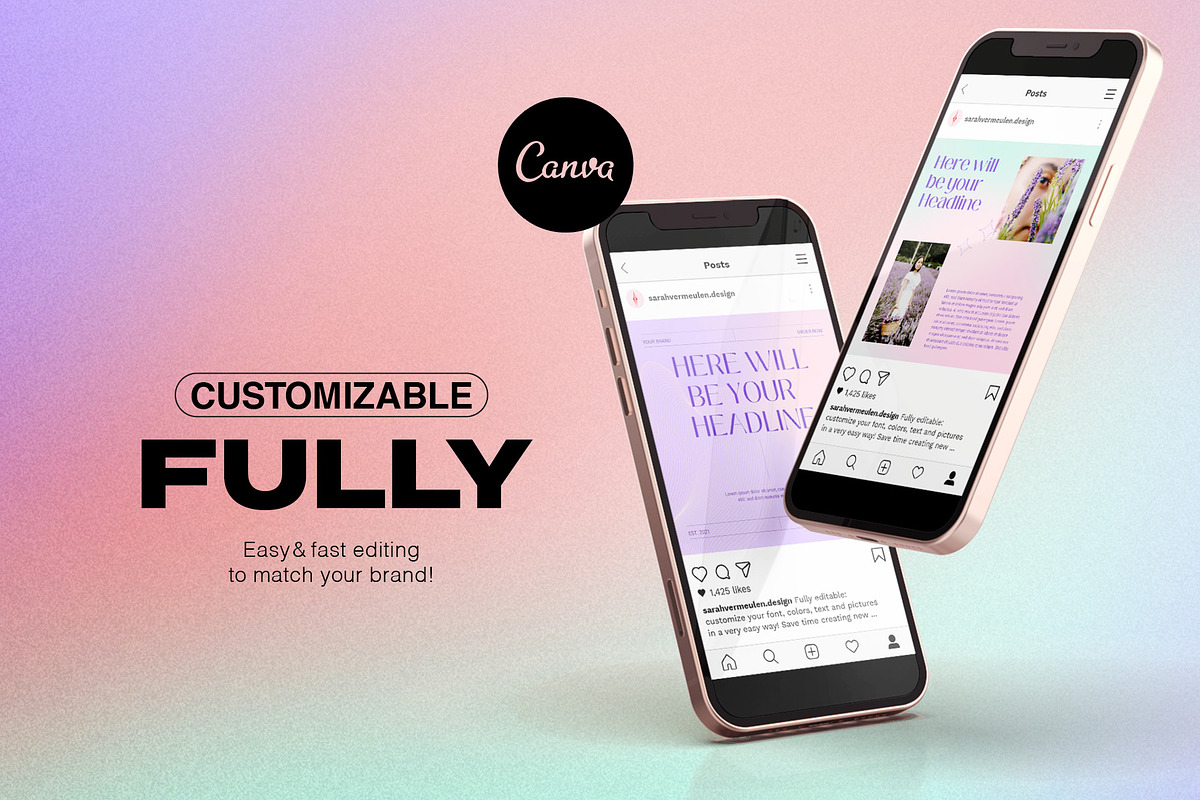 Instagram Social Media CANVA Pastel, a Social Media Template by Vermeulen Design Studio (Photo 2 of 5)