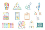 Cute Back to School Clipart Bundle, a Decorative Illustration by Arslan (Thumbnail 4 of 5)