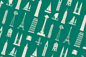 Retro Travel Icon Pattern