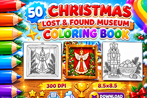 Christmas Lost & Found Museum Color, a Seasonal Illustration by Design Zone