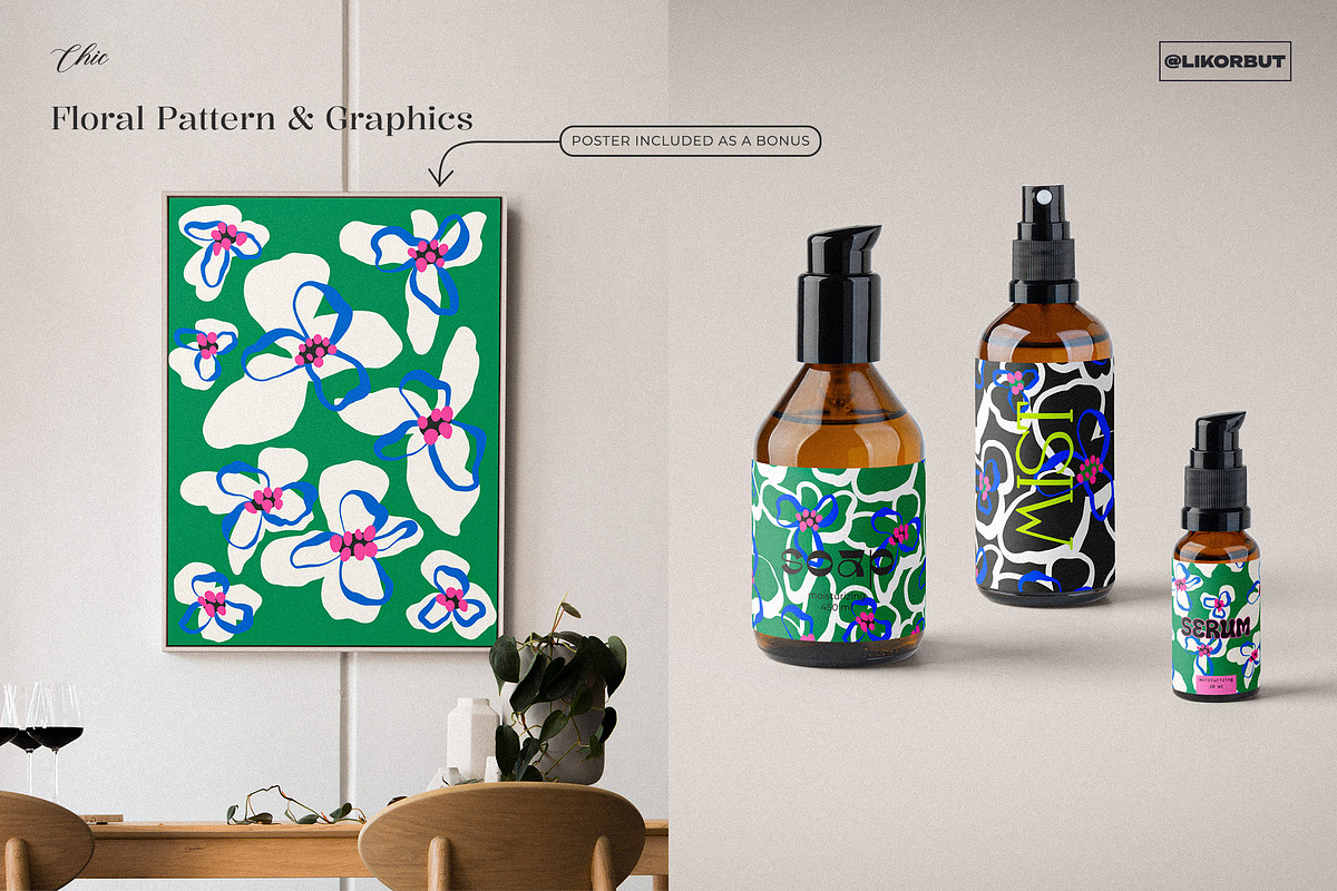 Bold Abstract Modern Floral Pattern, a Pattern Graphic by likorbut (Photo 5 of 14)