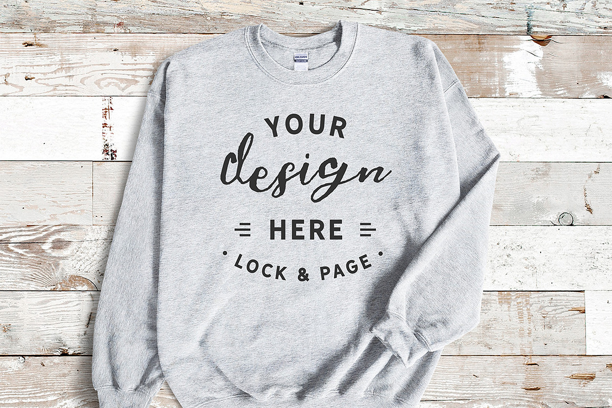 Gildan 18000 Sweatshirt Mega Bundle, a Hoody Mockup by lock and page (Photo 7 of 7)