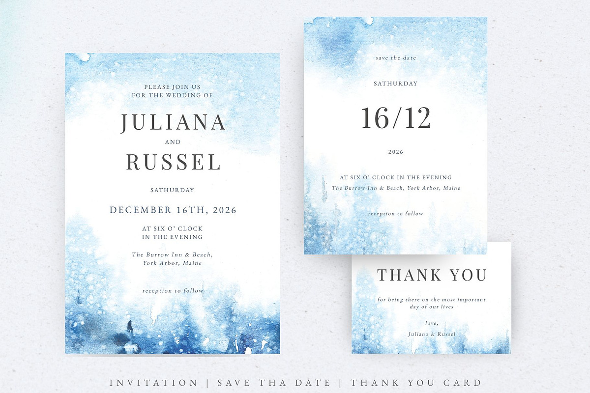 Wedding Winter Watercolor Suite preview 2