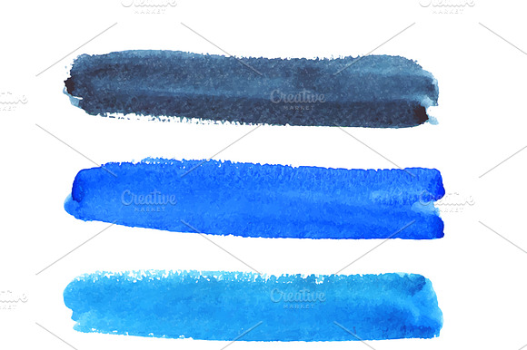 Vector Watercolor Strokes Set