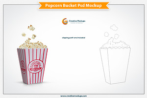 Popcorn Bucket Mockup Template