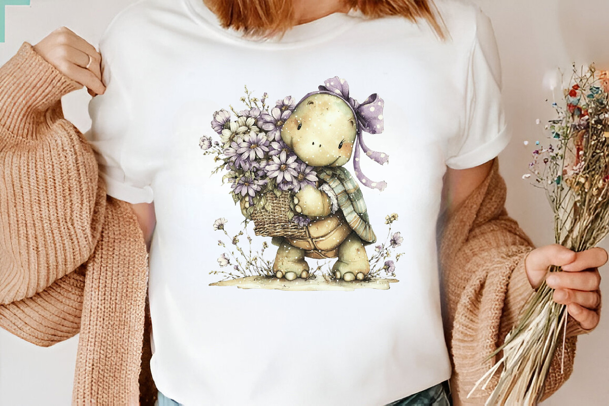 Spring Turtle with Flower Clipart B, an Illustration by SVGArt (Photo 9 of 9)