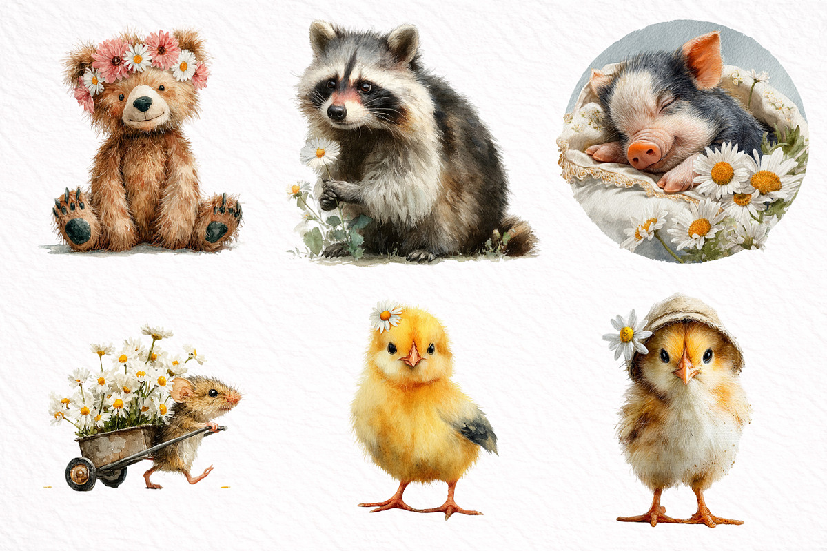 Whimsical Spring Animals Clipart, an Illustration by DreamArtGraphic (Photo 6 of 8)