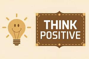 Motivational quote Think Positive, a Business Photo by Perpis