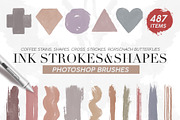 487 Ink Shapes Photoshop Brushes, a Brush Add-On by ArtistMef (Thumbnail 1 of 9)