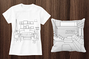 Bedroom & Living Room Line Art Vol 3, an Illustration by Graphic Cook (Thumbnail 4 of 5)