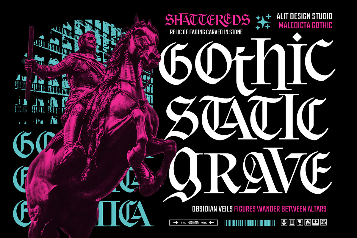 Maledicta Typeface, a Blackletter Font by alit design (Photo 2 of 16)