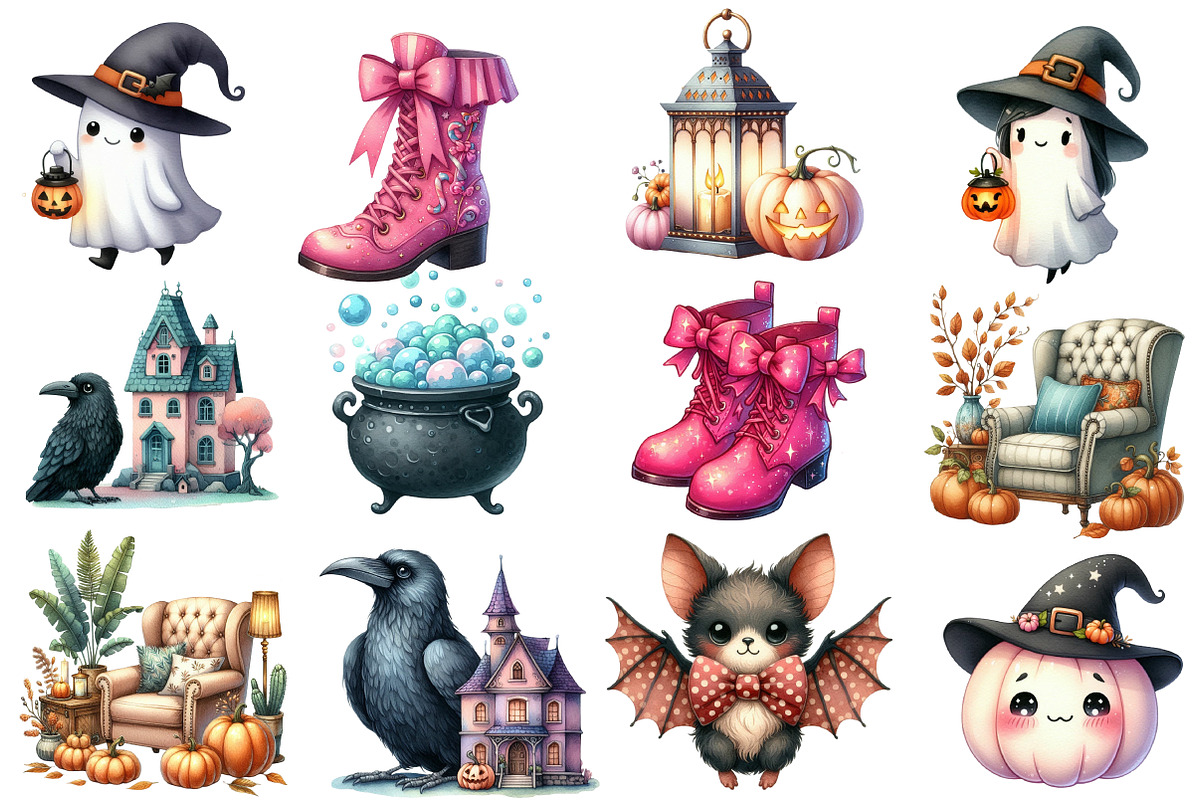 Cute Halloween Sublimation Clipart, an Illustration by Designworld (Photo 4 of 5)