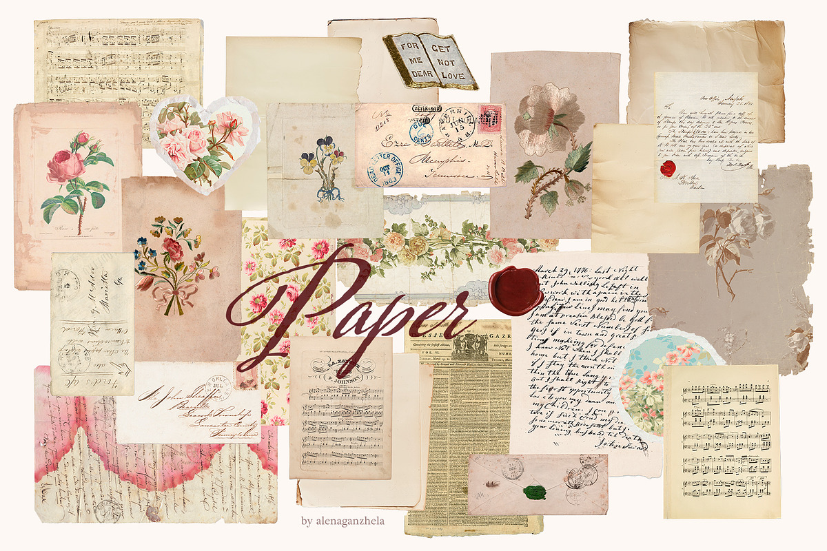 Dear Jane - SCRAPBOOKING collage set, an Object Graphic by alenaganzhela (Photo 7 of 14)