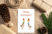 Christmas Geese - Clipart&Patterns, a Seasonal Illustration by Yevsikova_illustrations (Thumbnail 5 of 11)