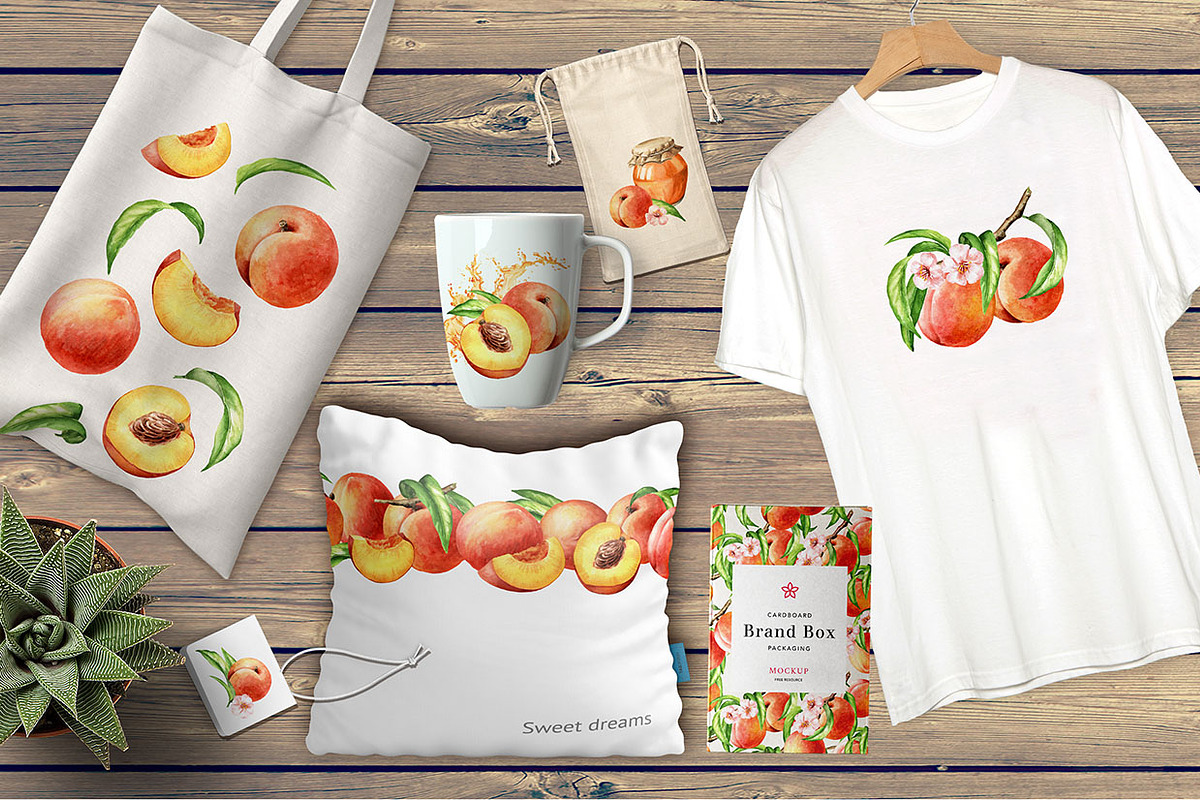 Honey Peaches. Original Watercolor, a Food Illustration by Daria Ustiugova (Photo 21 of 21)